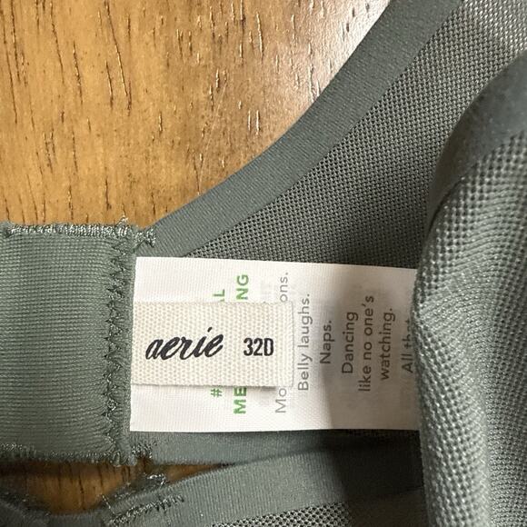 Aerie Smoothez Women's 32D Mesh Unlined Balconette Bra Underwire Green NWT $39 - Picture 5 of 5